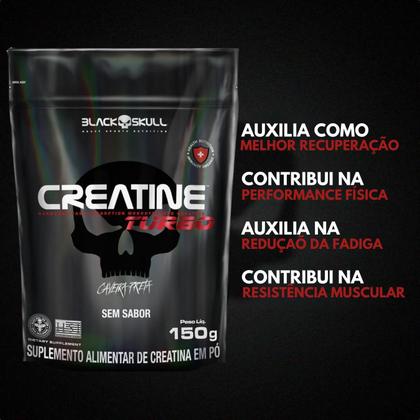 Imagem de Kit Suplementos Black Skull ( Creatina 150g + Whey turbo 907g + Pré treino 150g + Coqueteleira )