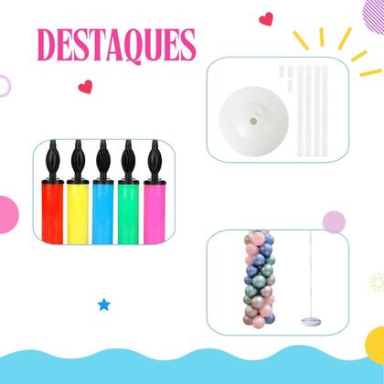 Imagem de Kit Suporte 1,50m + Kit Acessórios para Decoração e Festa