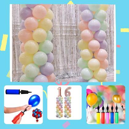Imagem de Kit Suporte 1,50m + Kit Acessórios para Decoração e Festa
