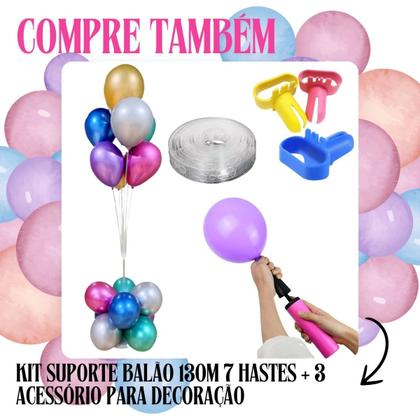 Imagem de Kit Suporte Balão 130m 7 Hastes + 4 Acessório para Decoração