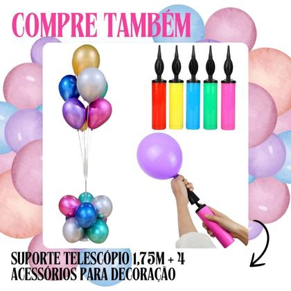 Imagem de Kit Suporte Balão 130m 7 Hastes + Acessórios para Decoração