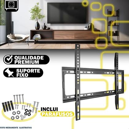 Imagem de Kit Suporte Fixo Universal 23 a 63 Para Monitor Painel Tv Smart Plasma Led Até 50Kg Escritório Casa
