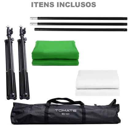 Imagem de Kit Suporte Fundo Infinito Fotográfico Com Tripé E Bolsa De Transporte Tomate