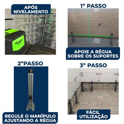 Imagem de Kit Suporte Para Régua de Pedreiro Flextools 31cm