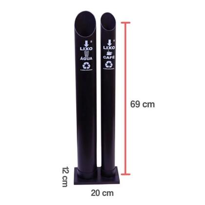 Imagem de Kit Suporte Porta Copo Descartável Água 200ml + Café 50ml + Lixeira Pvc