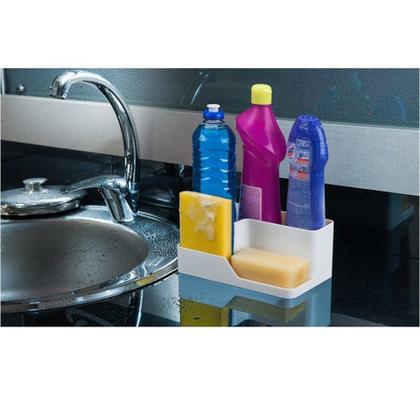 Imagem de Kit Suporte Porta Detergente Esponja Sabão + Lixeira 2,5 Litros Pia Cozinha - Future