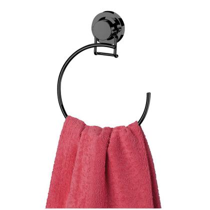 Imagem de Kit Suporte Porta Toalha Argola Toalheiro Duplo Ventosa Parede Lavabo Banheiro Onix - Future