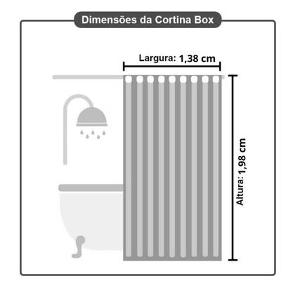 Imagem de Kit Suporte Varão Banheiro 90 até 140 + Cortina Box Preta