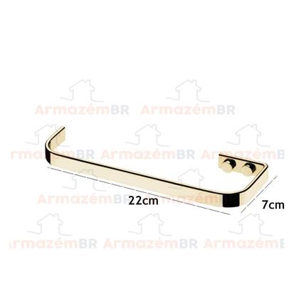 Imagem de Kit Suportes Toalheiros  Porta Toalha Banho Rosto Papel Higiênico Parede Banheiro Dourado - Future 