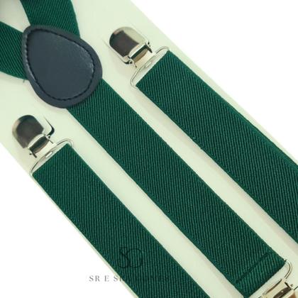 Imagem de Kit Suspensório Verde Musgo + Gravata Borboleta Adulto Para Padrinhos e Eventos