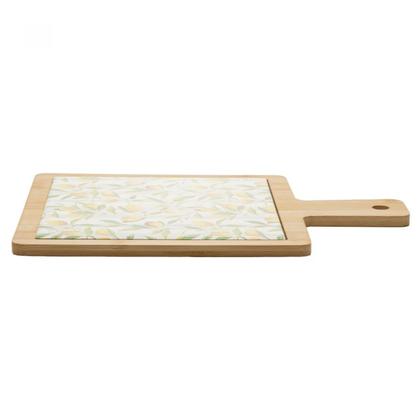 Imagem de Kit Tábua Bambu Faca Siciliano Bandeja Cerâmica 3 Peças C953