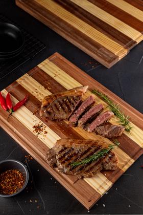 Imagem de Kit Tábua de Corte de Carne 42cm Com Garfo e Faca