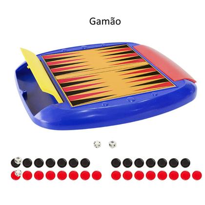 Imagem de Kit Tabuleiro com 8 jogos em 1 Dama Xadrez Gamão Ludo Art brink