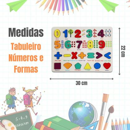 Imagem de Kit Tabuleiro Didatico Encaixe Numero Formas e Quebra Cabeça Corpo Humano Menina