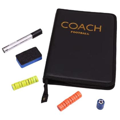 Imagem de Kit tabuleiro magnetico de treinamento futebol estrategia placa tatica dobravel prancheta treinador time fichario com zi