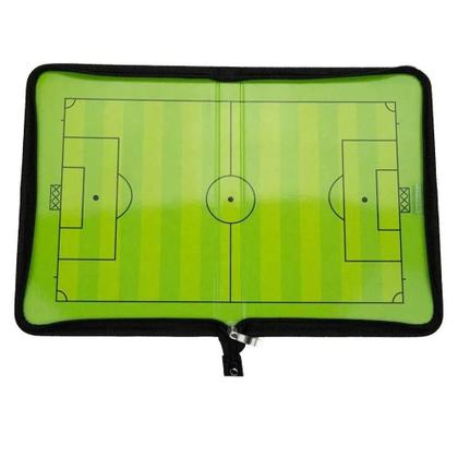 Imagem de Kit tabuleiro magnetico de treinamento futebol estrategia placa tatica dobravel prancheta treinador time fichario com zi