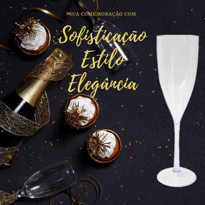 Imagem de kit Taça Champanhe Espumante Acrílico 180ml Transparente Premium