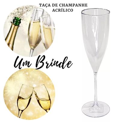 Imagem de kit Taça Champanhe Espumante Acrílico 180ml Transparente Premium