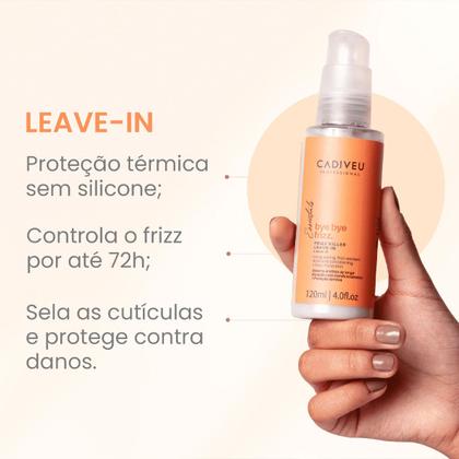 Imagem de Kit Taiff Easy 1200W 127V Rosa Escova Secadora Cadiveu Bye Bye Frizz Leave-in (2 produtos)