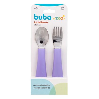 Imagem de Kit Talheres + Bento Box Lancheira Com Divisórias Zoo Buba