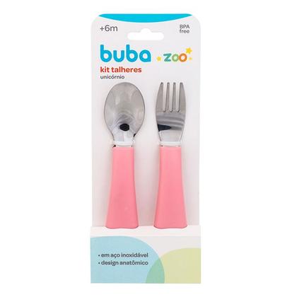 Imagem de Kit Talheres + Bento Box Lancheira Com Divisórias Zoo Buba