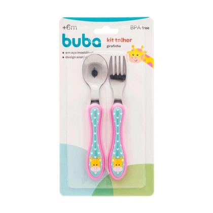 Imagem de Kit talheres colher e garfo inox girafa - buba