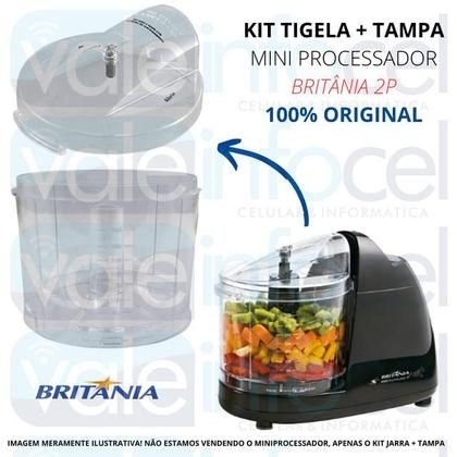 Imagem de Kit tampa + jarra p/ mini processador britânia 2p original.