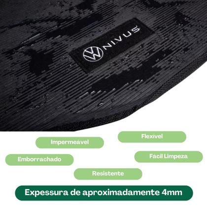Imagem de Kit Tapete Automotivo Interno P/ Nivus Porta Malas Emborrachado Impermeável Facil Limpeza Sem Odor