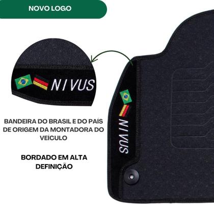 Imagem de Kit Tapete Automotivo Interno P/ Nivus Porta Malas Emborrachado Impermeável Facil Limpeza Sem Odor