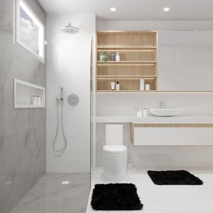 Imagem de Kit Tapete Banheiro Felpudo Peludo Preto 40 x 60 cm