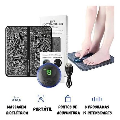 Imagem de Kit Tapete E Mini Massageador Elétrico Dor Pés E Musculares