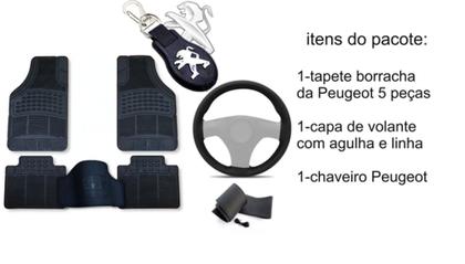 Imagem de Kit Tapete Peugeot 3008 2021 + Capa de Volante + Chaveiro