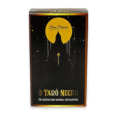 Imagem de Kit Tarô Toalha Brilho Azul/Dourado e O Grande Taro Negro