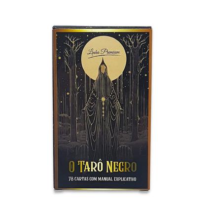 Imagem de Kit Tarô Toalha Brilho Vermelho/Dourado e Grande Taro Negro