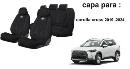 Imagem de Kit Tecido Personalizado Capas Corolla Cross 19-24 + Volante + Chaveiro