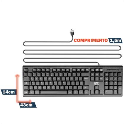 Imagem de Kit Teclado Com Fio Usb Com Mouse Led Fio Acompanha Suporte Dobrável Para Notebook