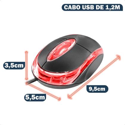 Imagem de Kit Teclado Com Fio Usb Com Mouse Led Fio Acompanha Suporte Dobrável Para Notebook