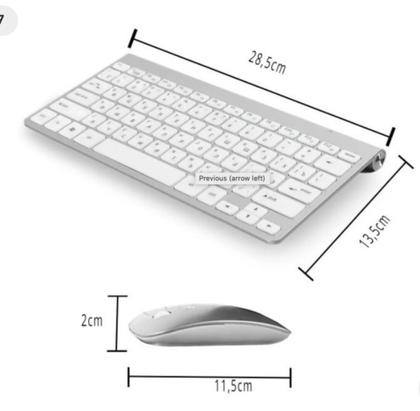 Imagem de Kit Teclado com Mouse Sem Fio Branco