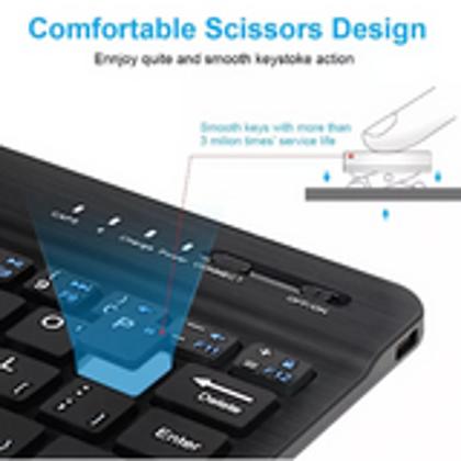 Imagem de Kit Teclado E Mouse Bluethooth + Suporte Para Telefone/tablet 2024