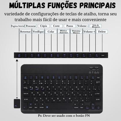 Imagem de Kit Teclado e Mouse Bluetooth Samsung Tab A8 - Preto
