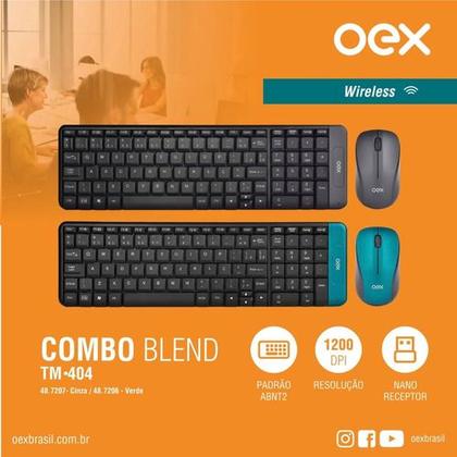 Imagem de Kit Teclado E Mouse Bluetooth Sem Fio Slim Tm404 Oex Abnt