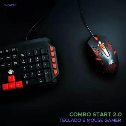 Imagem de Kit Teclado E Mouse C/ Fio Mouse Pad Gamer Combo 5+