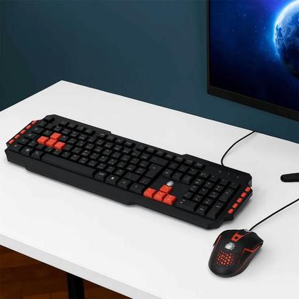 Imagem de Kit Teclado E Mouse C/ Fio Mouse Pad Gamer Combo 5+