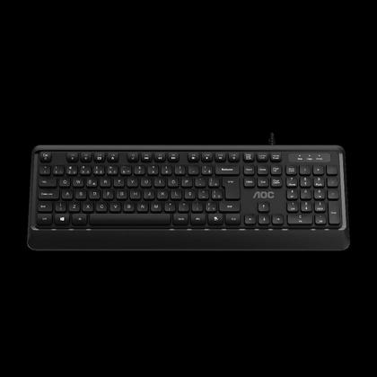 Imagem de Kit Teclado E Mouse Com Fio Usb Aoc Slim Office Ç Lançamento