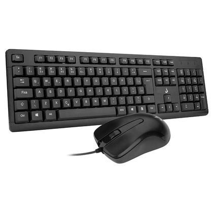 Imagem de Kit Teclado e Mouse com fio USB Rise Mode Black Abnt2 Office para Computador e Notebook 1000 Dpi
