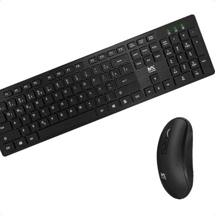 Imagem de Kit Teclado e Mouse Combo Wireless 2.4ghz Sem Fio Computador Notebook Ergonomico