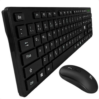 Imagem de Kit Teclado e Mouse Combo Wireless 2.4ghz Sem Fio Computador Notebook Ergonomico