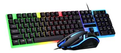 Imagem de Kit Teclado E Mouse Gamer Semi Mecânico Led Rgb Ka-5880