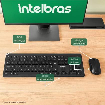 Imagem de Kit Teclado e Mouse Intelbras CSI50 Sem Fio Preto - 15 Unidades