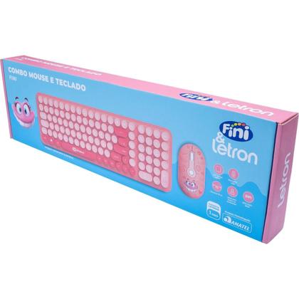 Imagem de Kit Teclado e Mouse Letron Fini sem Fio Rosa